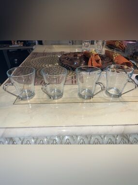 Vintage Vitrosax Italy Geometric Cut Geometric Wine Glasses Set of 4 MCM